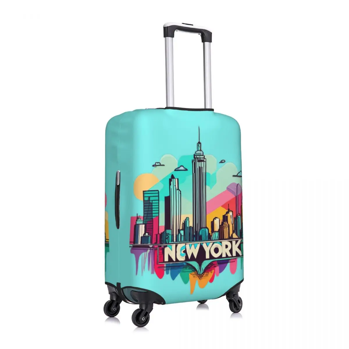 New Creative Graffiti Pattern Suitcase Cover New York City Business Protector Flight Elastic Luggage Accesories