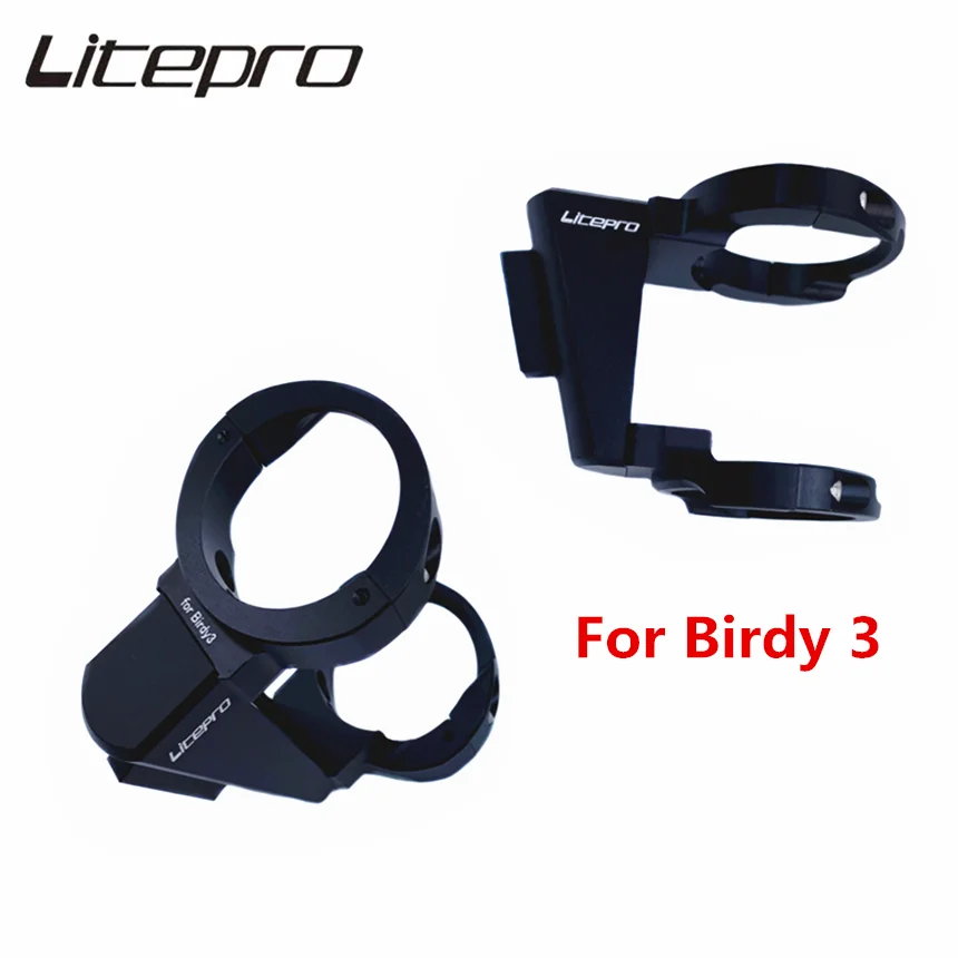 Liteproelite Folding Bike Stem Front Shelf Pig Nose Mount Carrier Mini Bag Adapter 51mm Diameter Bracket For birdy 3 Bicycle