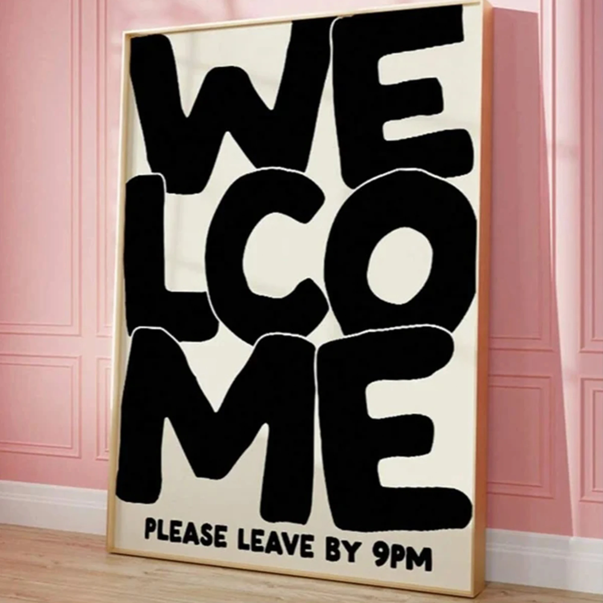 Modern Welcome Please Leave By 9PM Wall Art Print Canvas Painting Poster Picture For Bedroom,Living Room Home Decor