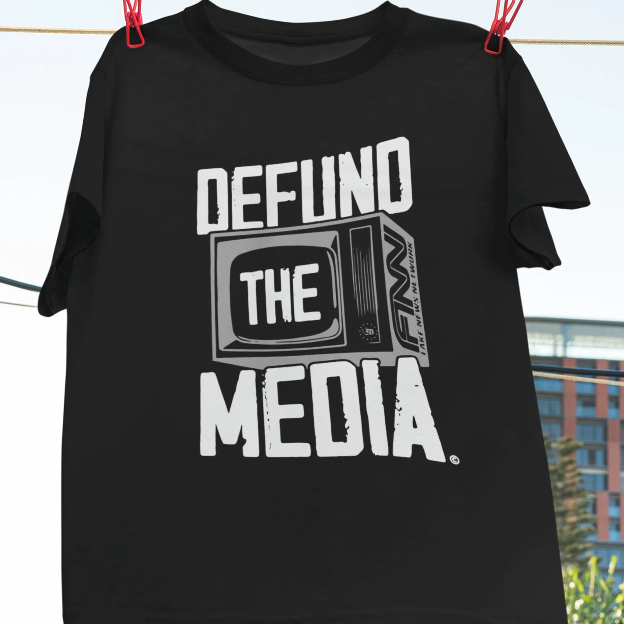 Defund The Media Fake News Vintage T Shirt Protest Designer Social Quotes