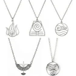 Avatar symbol necklace with personalized hollow out flames and waves, hollow out pendant with personalized accessories