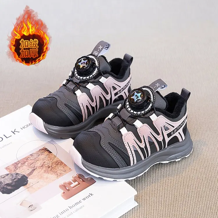Spring New Children's Running Shoes Breathable EVA Outsole Dad's Old School Sneakers Climbing Outdoor Sports Shoes with Rotation