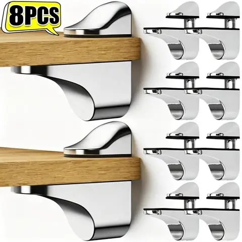 8/6/4pcs Zinc Alloy Adjustable Glass Shelf Holder Wall Mounted Bathroom Support Shelf Brackets Holder Wood Shelves Glass Clamps