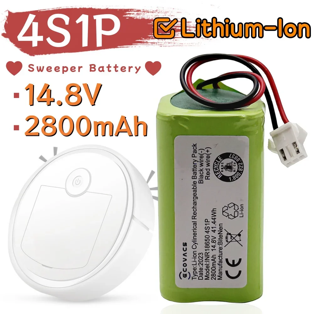 

100% New 4S1P 18650 Battery Pack 14.8V 2800mAh Li-ion Rechargeable Battery for Xiaomi Robot Vacuum Cleaner Battery