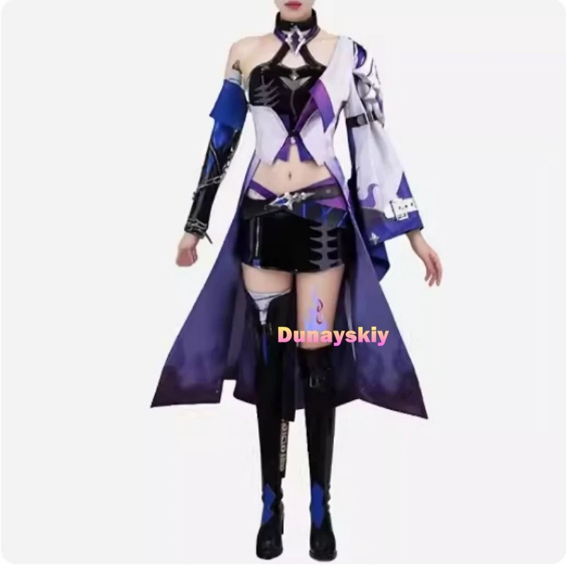 Honkai: Star Rail Cosplay Costume pour femme, Acheron Anime Game, uniforme de perruque sexy, ensemble de vêtements pour la fête d'Halloween