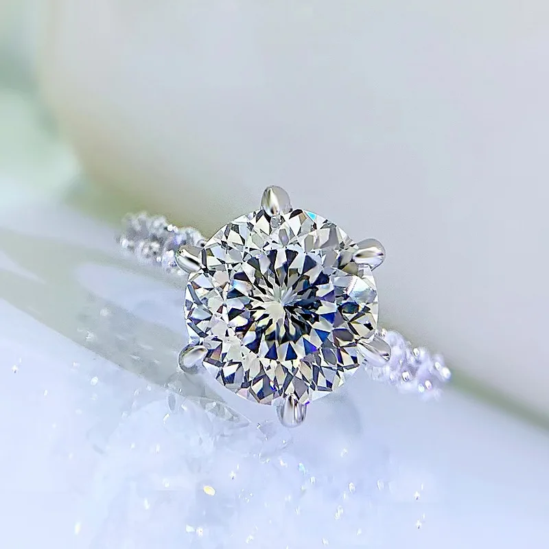 Joyce jelly Luxus 5 Karat portugiesisch schneiden 100 Gesicht geschnitten Moissan ite Ring für Frauen 925 Sterling Silber Schmuck – Detail 12