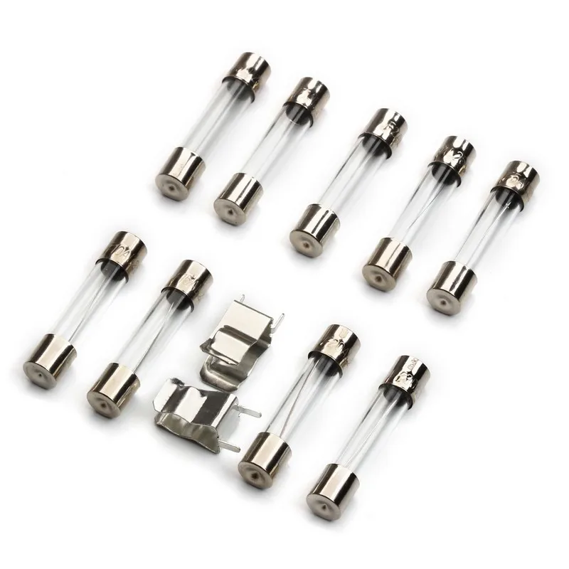 100pcs 5x20mm Fast Quick Blow Glass Tube Fuse Assortment Kit 0.25A 0.3A 0.5A 0.75A 1A 2A 3A 4A 5A 6A 8A 10 15 20A Glass Fuses