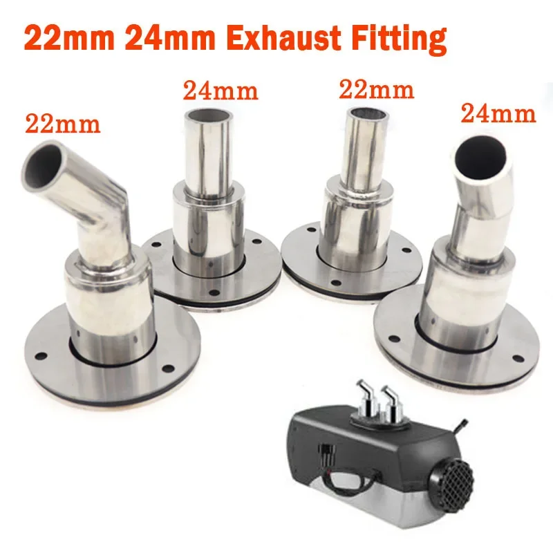 22Mm/24Mm Stainless Steel 316 Thru Exhaust Fitting Tube Pipe Socket Hardware Part Air Diesel Vent Heater untuk Mobil Perahu Truk