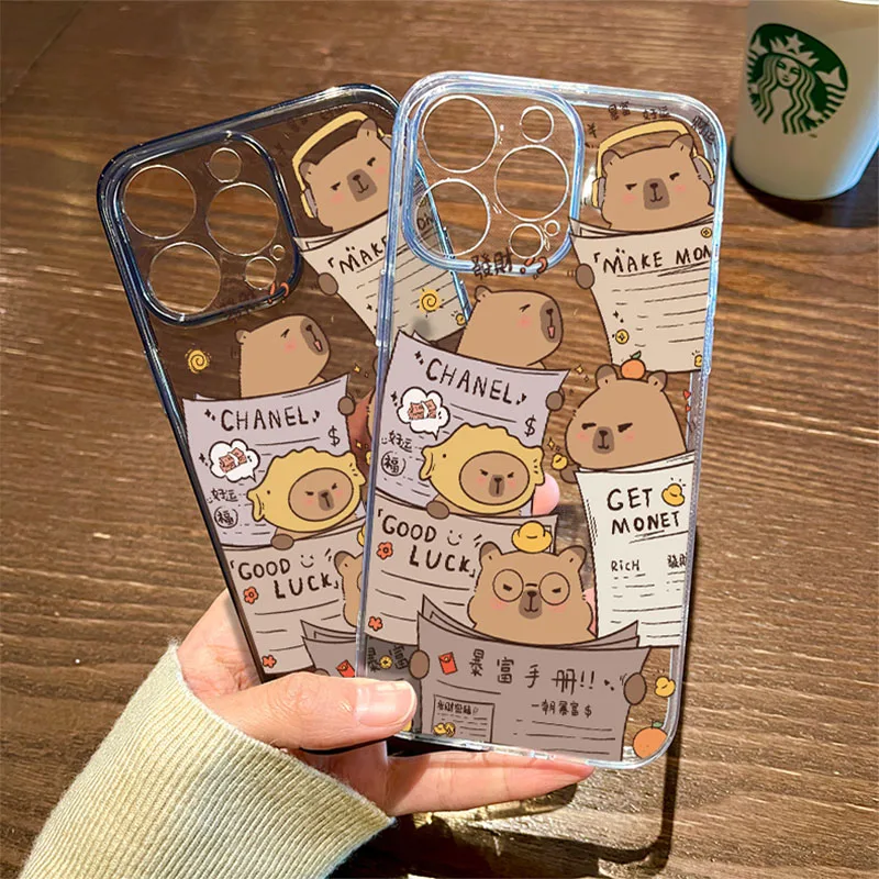 New Cute Bear 16 IPhone 15 Case Kawaii 13 14pro Cartoon Transparent  Anti Slip X Silica Gel 12 Ultrathin 11 Soft Shell Girl Gift