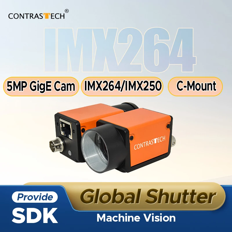 Mars5000S 5MP GigE Industrial Camera  IMX264 IMX250MZR Global Shutter Machine Vision Camera for AOI PCB Defect Inspection New