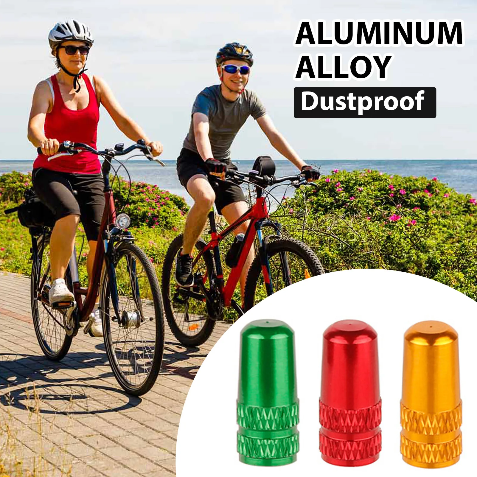 

2pcs Bicycle Tire Nozzle 16x7mm Aluminum Alloy Bicycle Dustproof Nozzle Cap MTB Road Bike Universal Valve Cap Cycling Accessory
