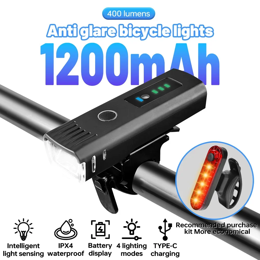 

PHMAX 1200 мАч велосипедный фонарь передний фонарь велосипедные аксессуары велосипедные фонари перезаряжаемые USB велосипедные фонари набор светодиодных фонарей