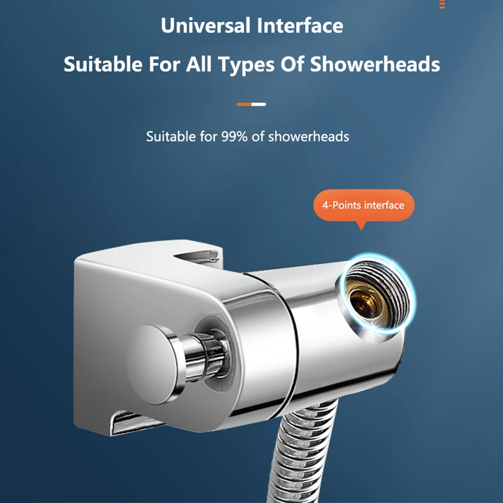 304 Stainless Steel Shower Head Holder Universal 360° Rotation Showerhead Bracket Adjustable Shower Base Bathroom Accessories