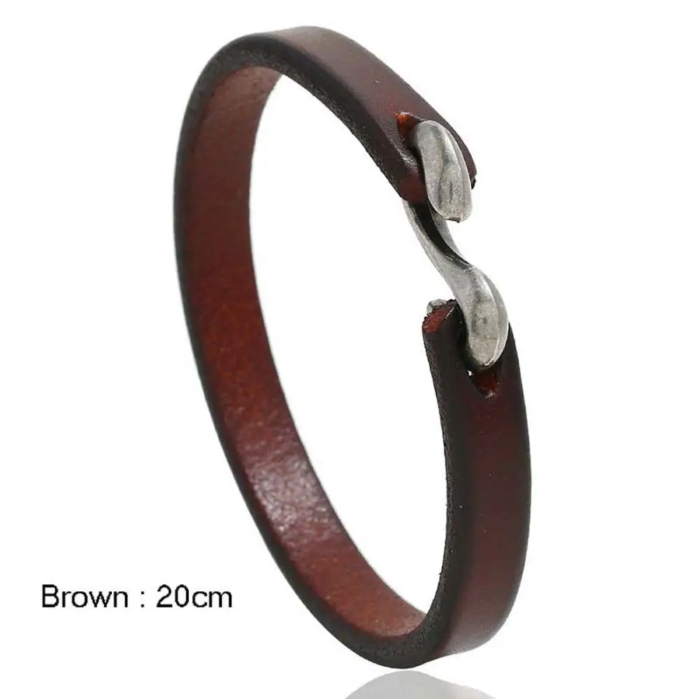 Color 3 Colors Simple Gift For Men Women Boyfriend Jewelry Vintage Trendy Leather Hook Bracelet Bangles Wristband Bracelets