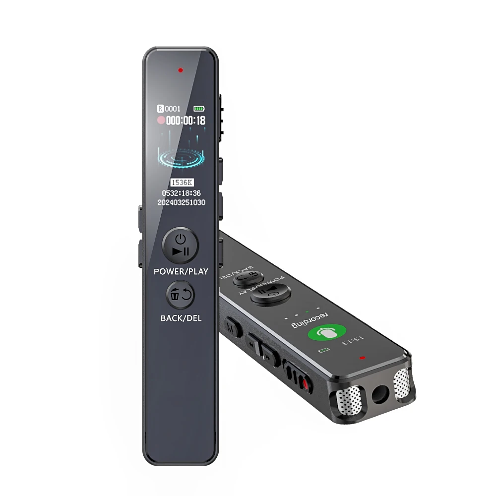 Vandlion V76 Mini Recorder Pen Back Clip Noise Recuction Portable Dictaphone External Speaker WAV 1536kbps HiFi Audio Recording