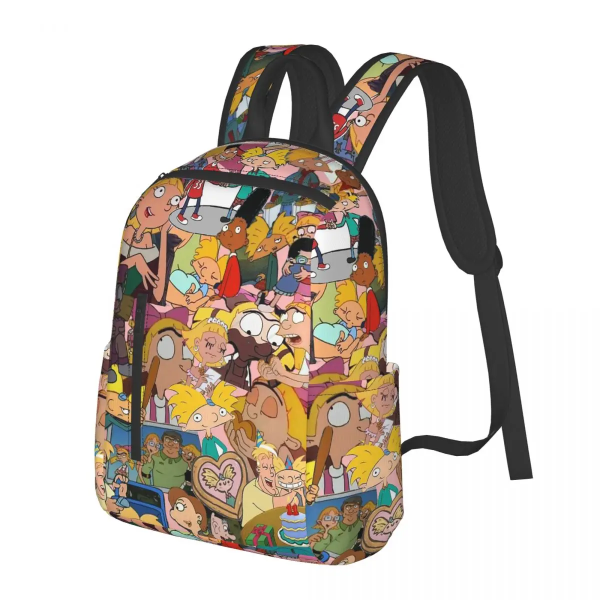 

Hey Arnold Cartoon Student Backpack School Bag Hiking Travel Daypack for Men Women Fashion Bookbag Shoulder Bags