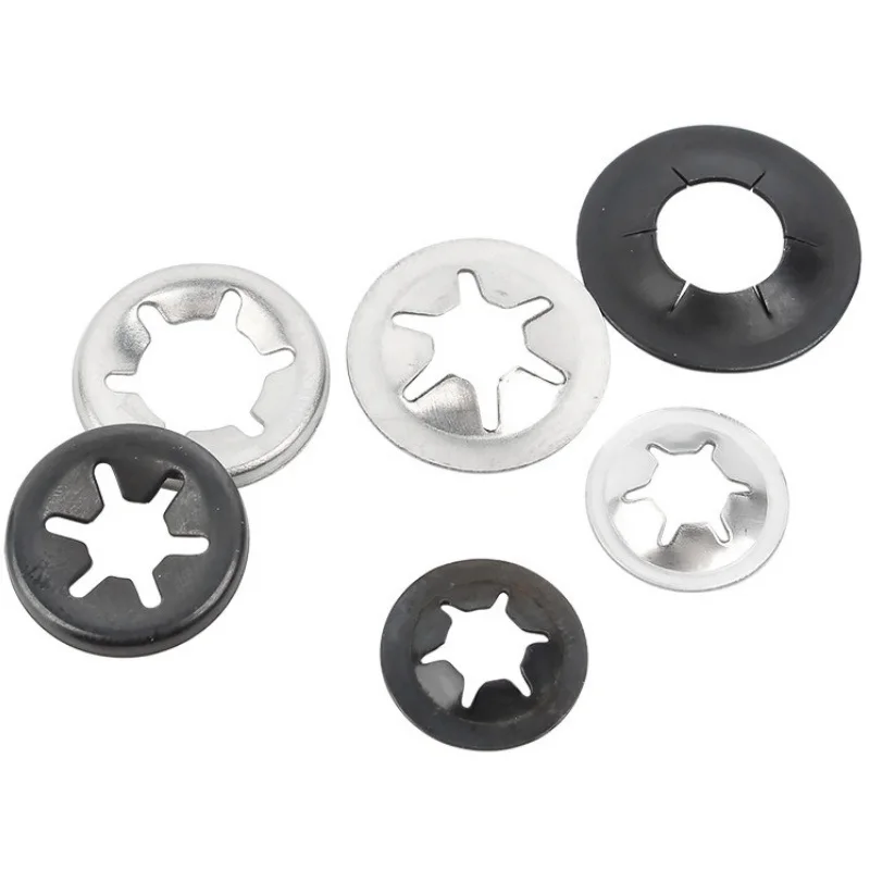 M3-M12 External Circlip Self-Locking Retaining Clip Push On Shaft Bearing Snap Ring Washer Black 65mn Steel 304 Stainless Steel