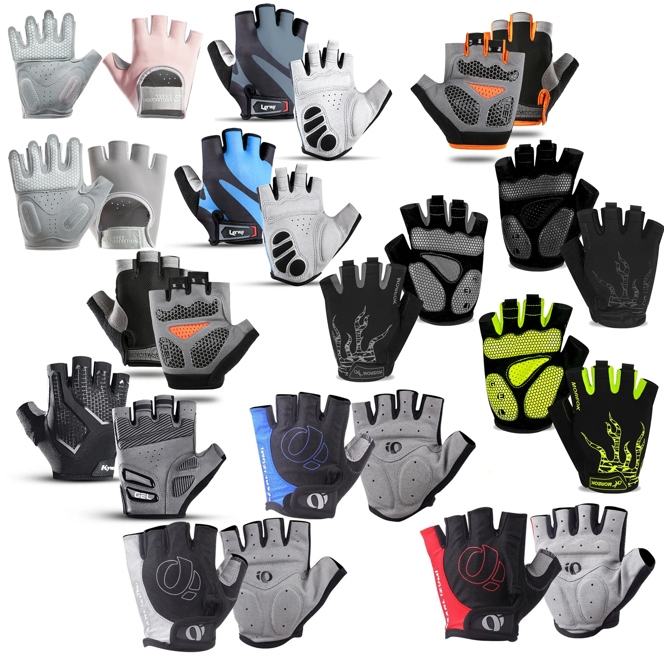 Half Finger Cycling Gloves Anti Slip Shock Absorb Breathable Bicycle Road Bike Gym Workout Sports Gloves for Men Women