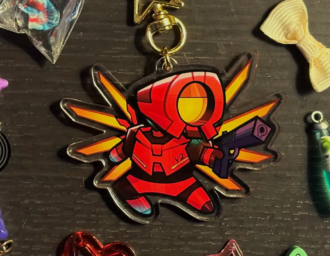 ULTRAKILL 2” V1/V2 Reversible Acrylic Keychain Charm Fashionable Reusable Bag Tag Accessory