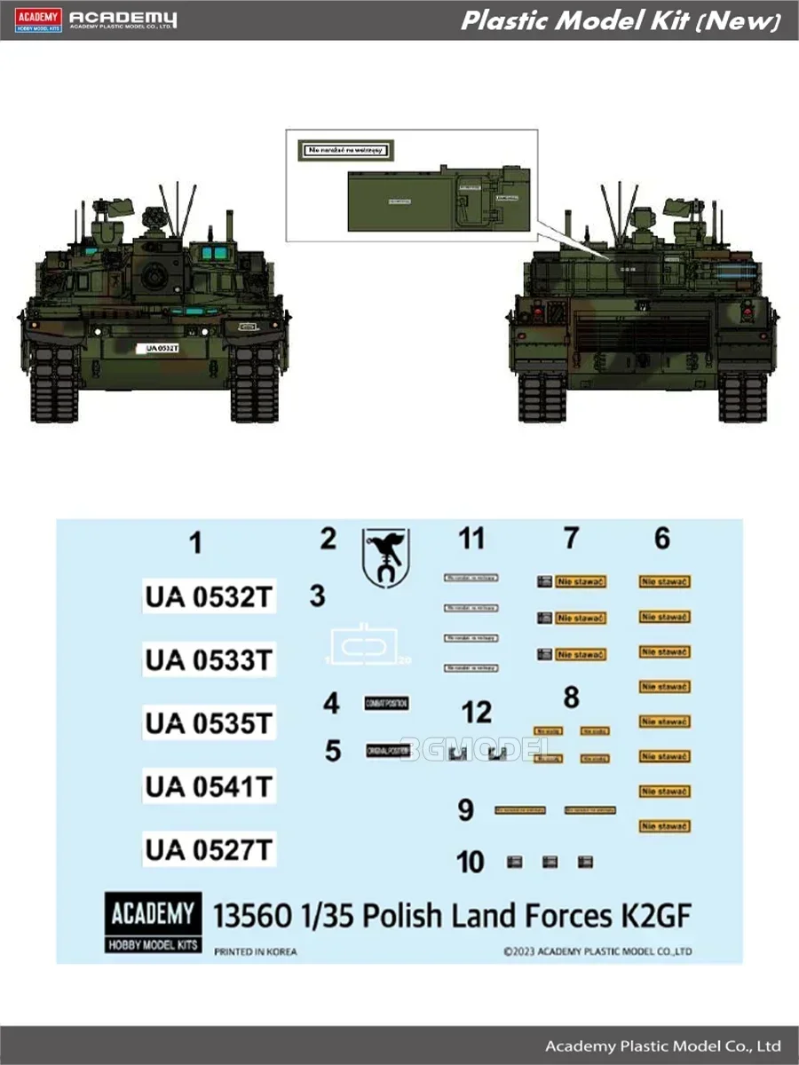 1/35 Academie model 13560 K2GF hoofdgevechtstank montage Schaal diy speelgoed Model Kit