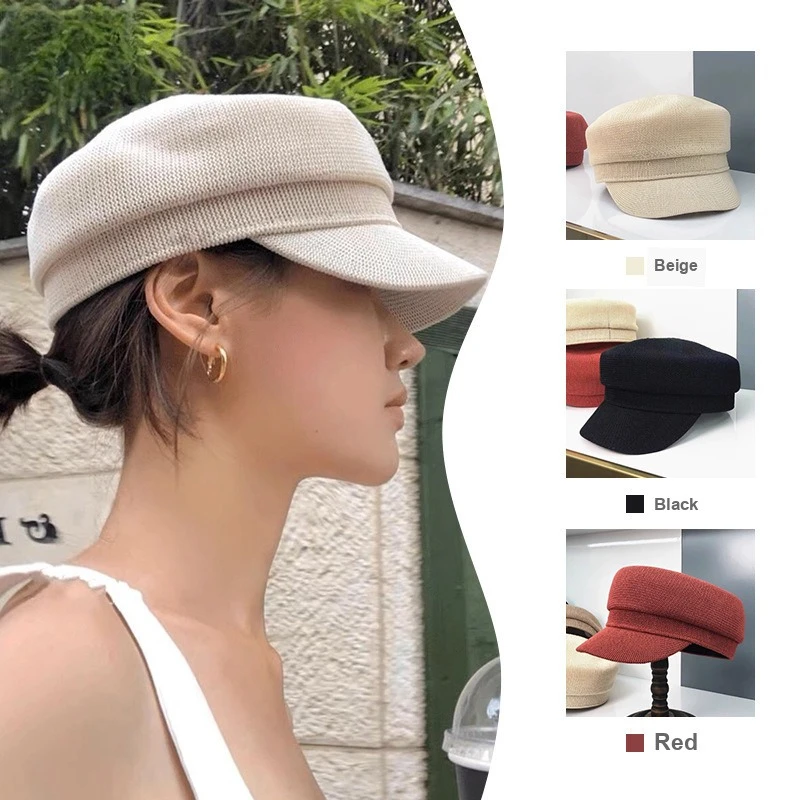 Beret Hat Linen Protective Retro Summer Design for Women Classic Korean Japanese British Daily Style