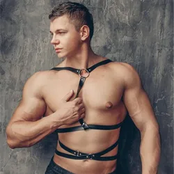 Man Harness Leather Bdsm Bondage Strap Belt Chest Restraint Kit Sex Halloween Lingerie Adjustable Cosplay Sexy Rave Costum Tops