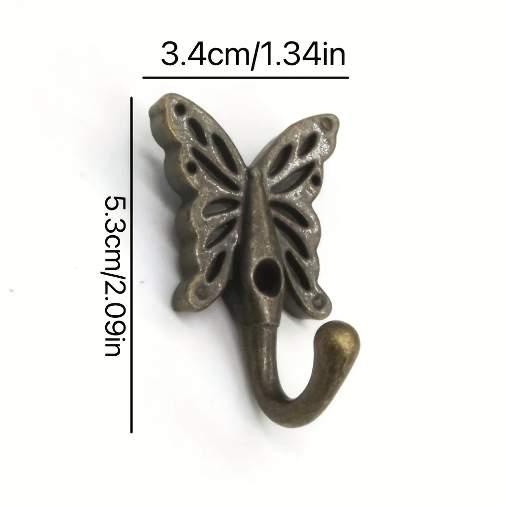 4Pcs Wall Hooks Decorative Vintage Heavy Duty Wall Coat Hooks Fashion Cast Iron Retro Rustic Wall Hanger Umbrella Key Hook