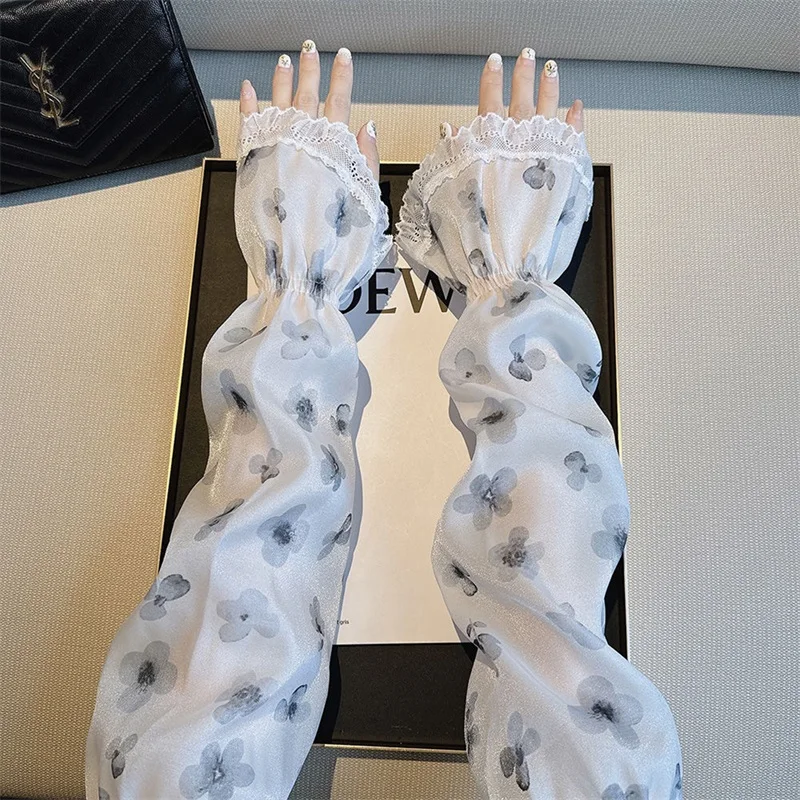 

Женские охлаждающие нарукавники, защита от солнца, кружевная отделка, нарукавники для игры в гольф, пешего туризма, езды на велосипеде