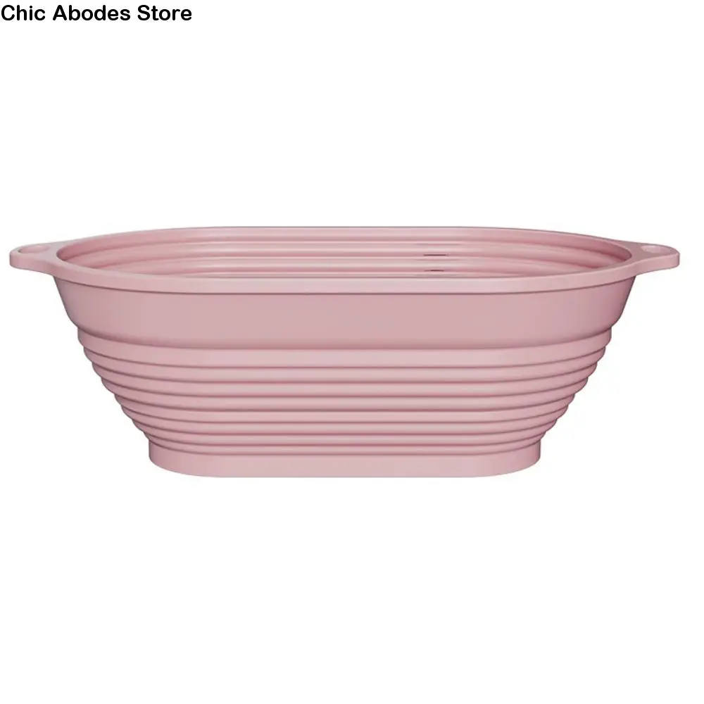 

Silicone Bread Proofing Basket Foldable Space-saving Dough Proofing Bowl Build-in Steel Wire High Temperature Resistant