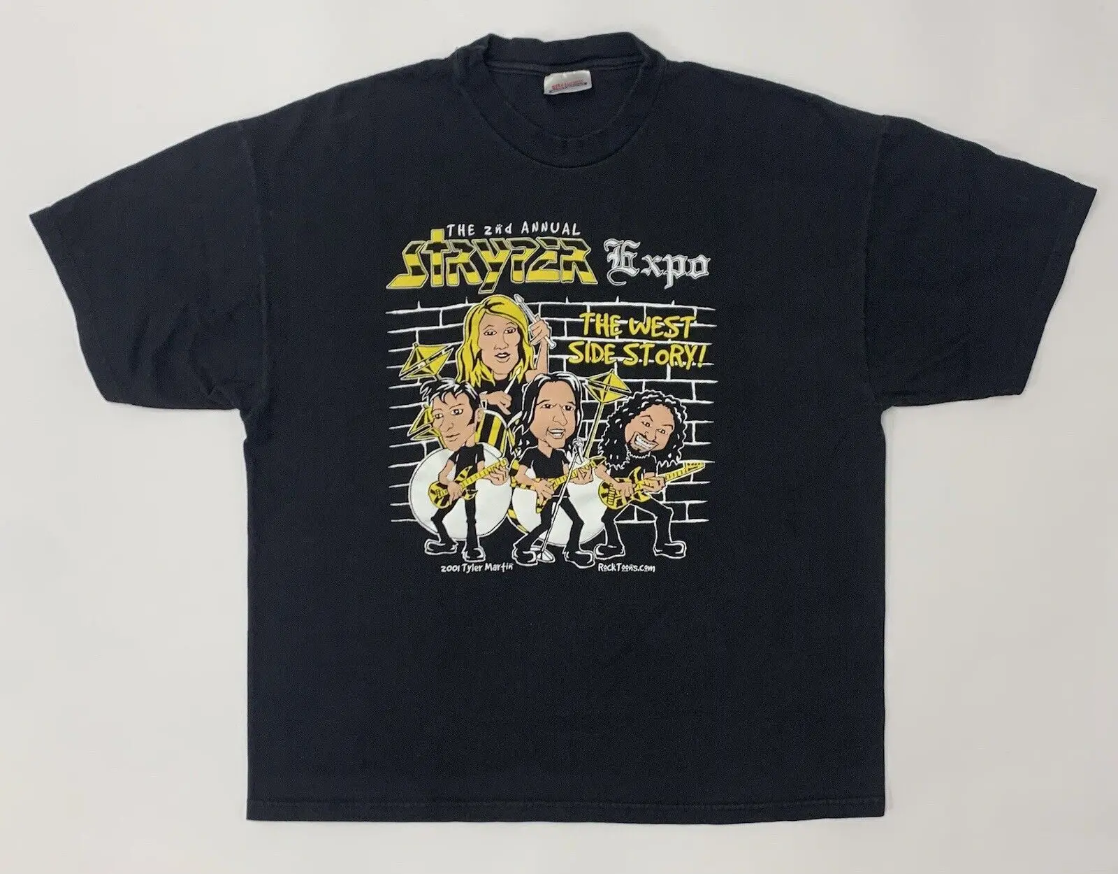 Stryper Expo die Westseite Geschichte 2001 2. jährliches T-Shirt XL schwarz 22 75x27 Zoll