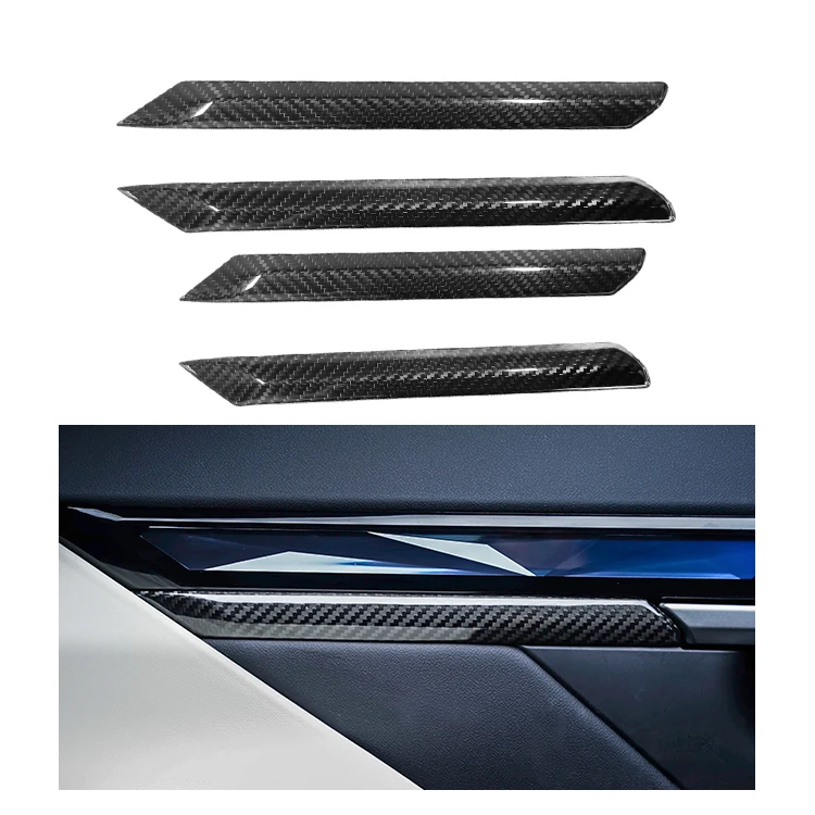 For BMW 5 Series I5 G60 G68 530Li 2024 Dry Carbon Fiber Door Panel Trim Strips Overlay Car Interior Accessories