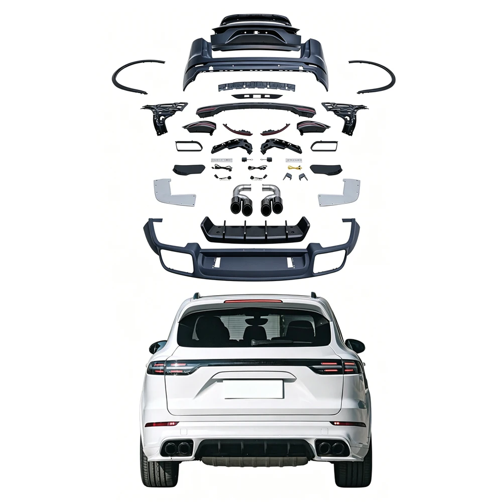 958 Upgrade Old New 2023 Turbo Style Full Set Rear Body Kit Red Rear Light PP Material Easy Installation for Porsche