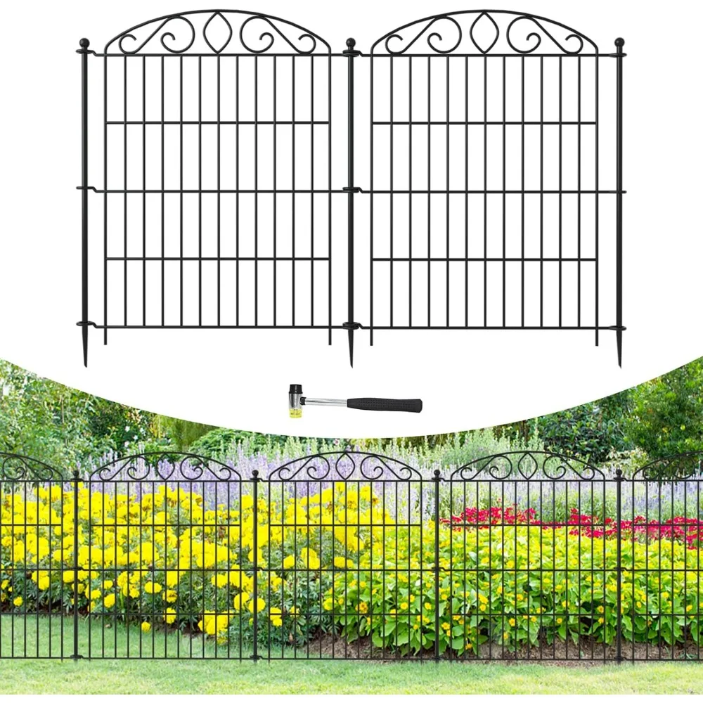 

Decorative Animal Barrier Dog Garden Fence 12 Pack - 30 in(H) X 23.6 Ft(L) No Dig Outdoor Decorative Fence Rustproof