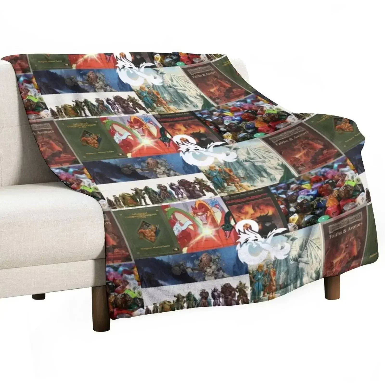 

D&D Collage Throw Blanket No Pilling Soft Warm Blanket for Bed