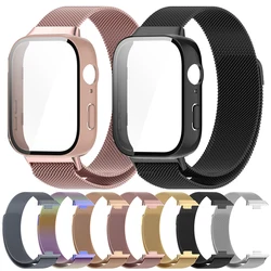 Glass Case+Metal Strap For Huawei Watch Fit 3 Statinless Steel Bracelet Milanese Magnetic Wristband For Huawei Watch Fit3 Correa