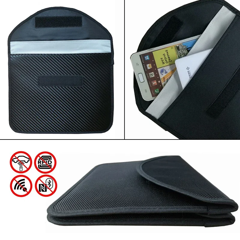 1/2Pcs Computer Mobile Phone Radiation Protection Bag Signal Shielding Bag RFID RF Signal Blocker Shielding Car Key Mini Bag