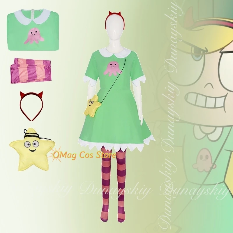 الأميرة كسر عبر المرور السماوي أنيمي ستار الفراشة الأميرة تأثيري مع فستان أخضر تأثيري حلي البدلة الكاملة #3