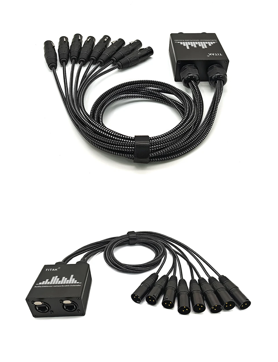 RJ45 CAT5 auf 8-Kanal 3-Pin XLR/DMX Audio-Extender DMX512 Netzwerk-Signalverlängerung für Live-Bühne, Tonstudio – Detail 3