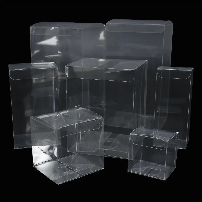 10Pcs General Square Clear PVC Boxes Wedding Favor Gift Packaging Supplies Transparent Party Chocolate Toys Jewelry Candy Bags