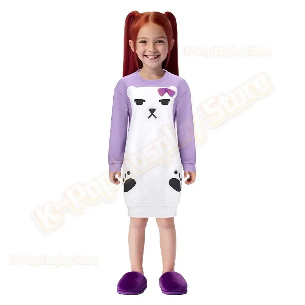 Kpop رومي زوي ميرا شيطان الصيادين تأثيري حلي الأطفال الفتيات لطيف بيجامة مطبوعة لعب الأدوار الزي هالوين كرنفال البدلة