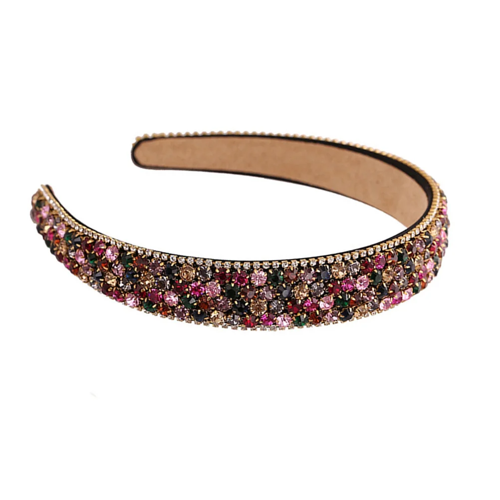 

Crystal Hair Hoop Wide Rhinestone Headband For Women Girls Party Holiday Cosplay Wear Hair Styling Tool