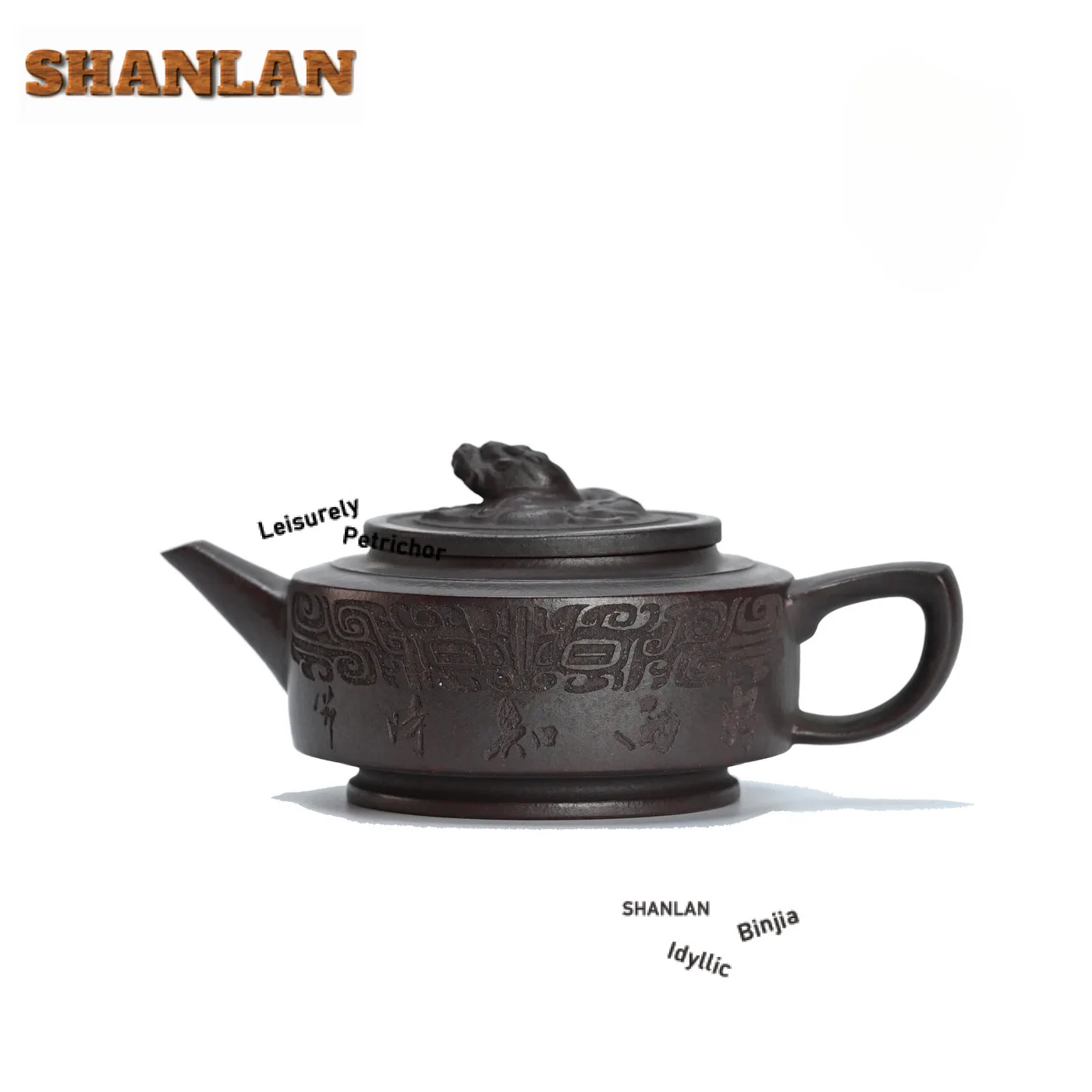

300 мл Изысканный чайник из фиолетовой глины Исин, ручная работа, еженедельный диск, рыба в горшок с драконом, сырая руда, древний красный грязевой чайник, чайный сервиз Zisha