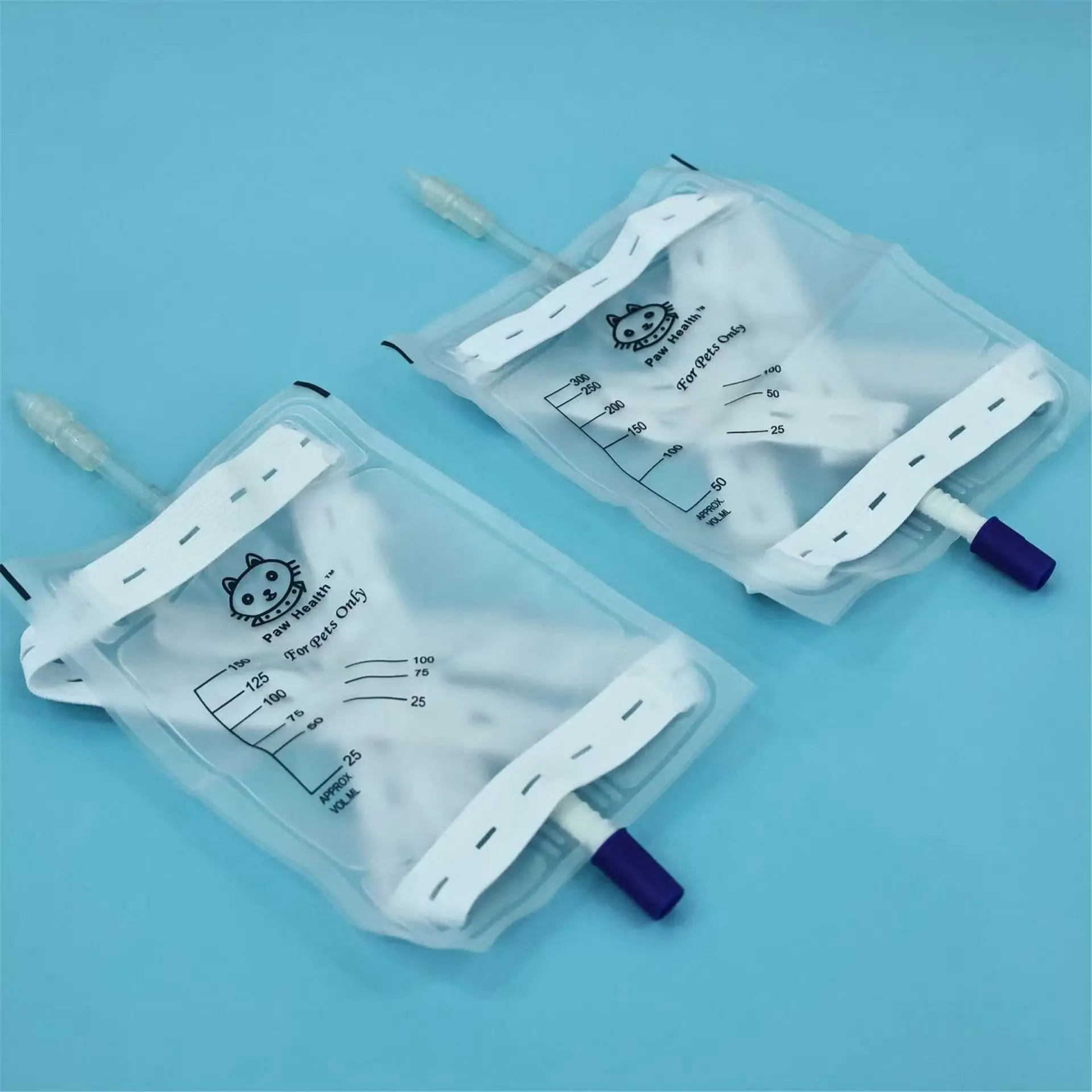 5PCS Pet Cat Dog Animals Urine Collection Drainage Bag 150ml 300ml 500ml Luer Lock With Extension Tube And Hanging Straps Tools