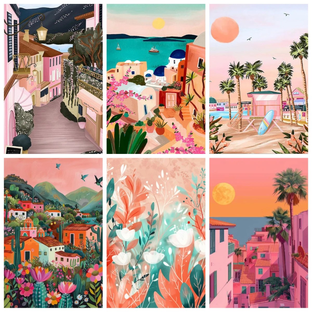 

Jigsaw Puzzle 1000 Pieces Pink Scenery Puzzle Home Decor for Adults Game Family Fun Puzzles Educational Toys for Kids