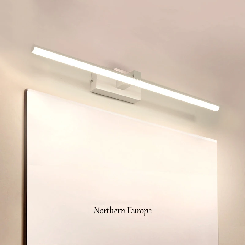 Simples e moderno, banheiro led interno, luminária de parede com espelho doméstico