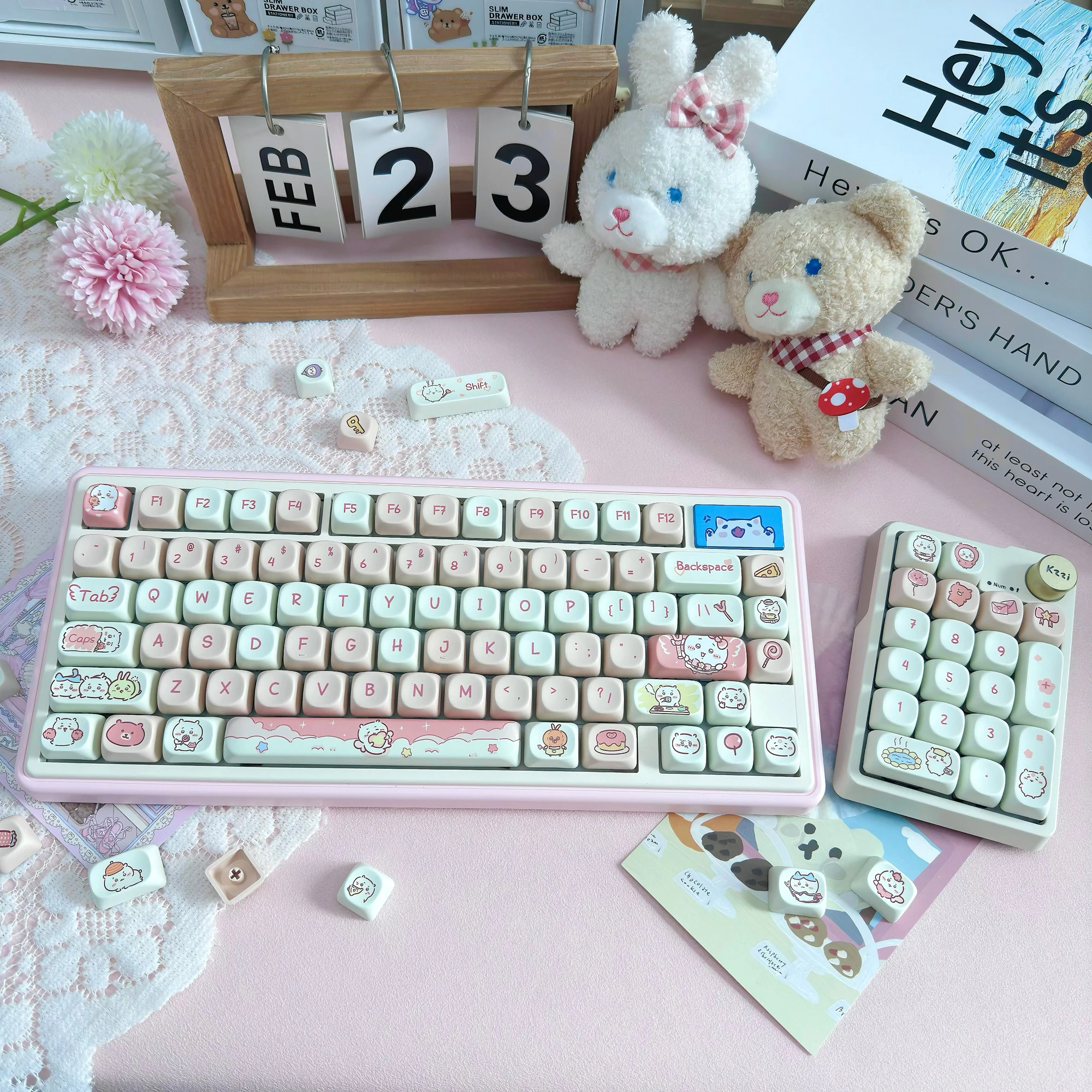 

Chiikawa Keycaps MOA Highly Cute Jiyi Rounded PBT Sublimation Keycaps Fit MX Switch Mechanical Keyboard