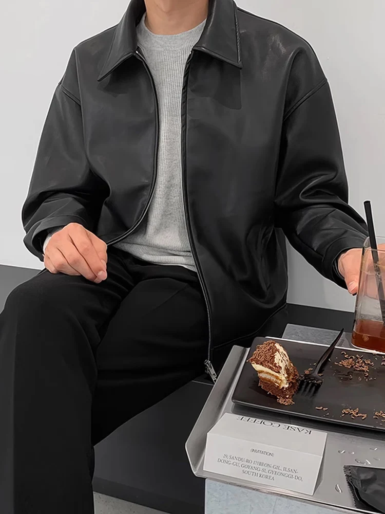 

Fashionable Leather Jacket Men's Motorcycle Style Autumn New Arrival Trendy Mature Style High Quality Biker Coat Outerwear