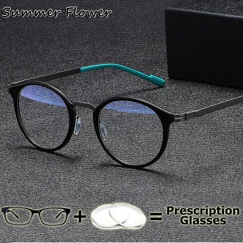 

Prescription Glasses Round Women Ultra Light Thin Optical Frame Free Form Digital Progressive Multifocal Wide Field Glasses Men