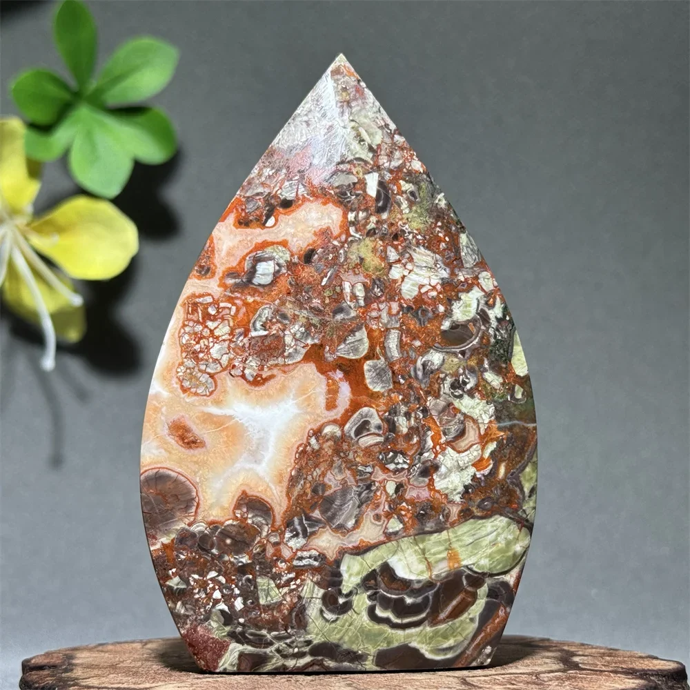 Natural Gem Money Agate Free Form Torch Mineral Crystal Home Decoration Reiki Healing Spiritual Meditation Energy Lucky Gift