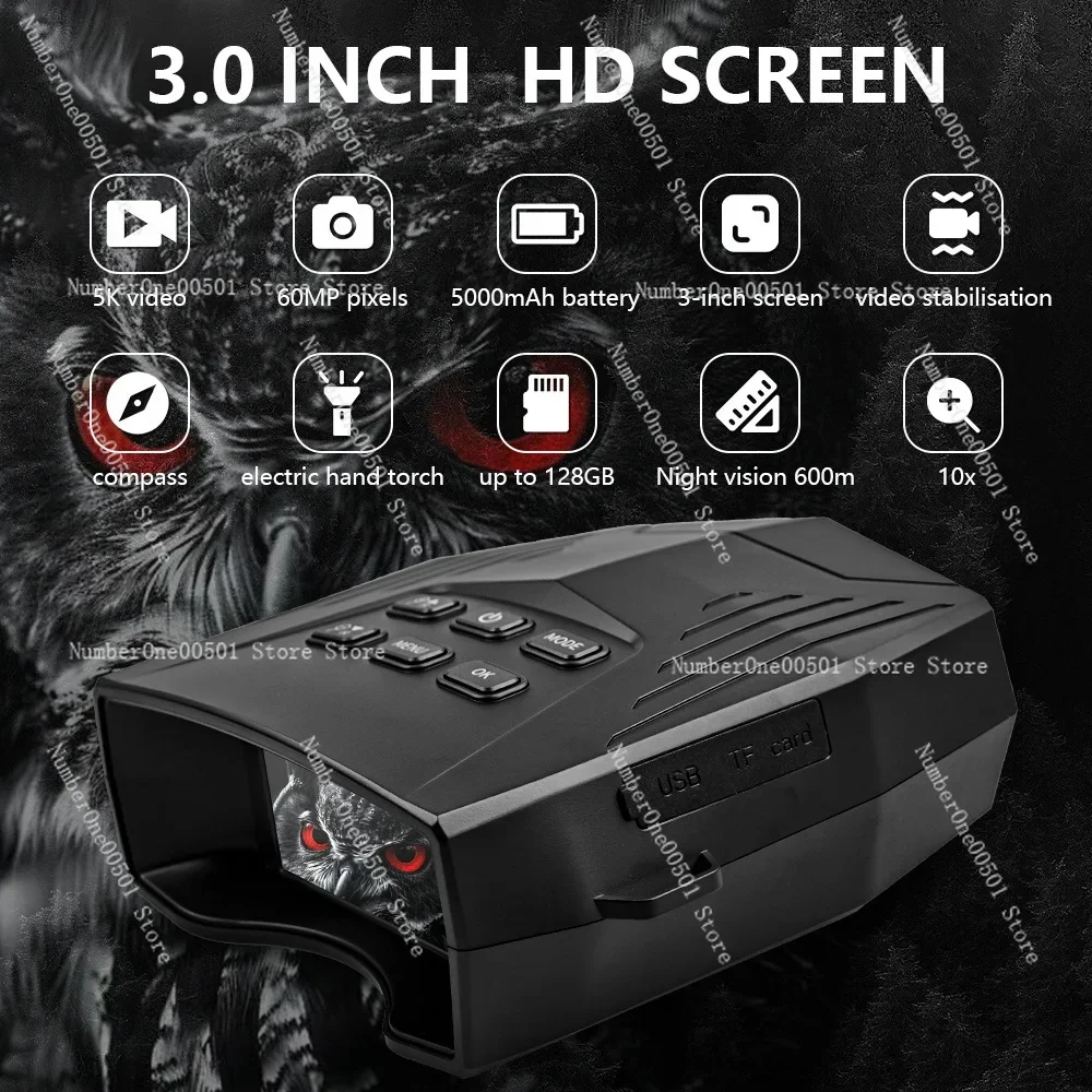 5K HD Infrared Night Vision Device 60MP Night Vision Binoculars Outdoor Thermal Imaging Scope with Flashlight -095